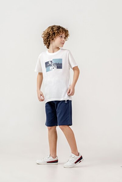 U.S. Polo Assn. Boys White Bermuda Set