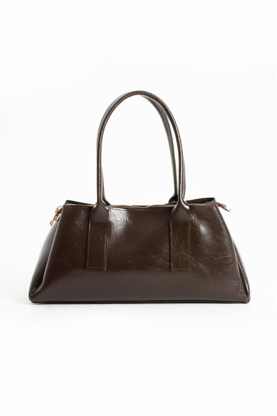 KISCHE Women's Black Wrinkled Textured Faux Leather Shoulder Bag with Zipper ...