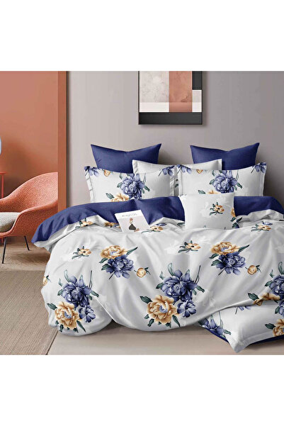 CumparaMisim Double bed linen, Finet, 6 pieces, Blue, flowers