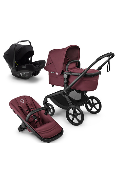 Bugaboo Fox 5 3-σε-1 καρότσι μαύρο/σκούρο κερασί