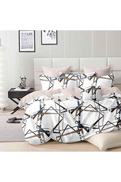 CumparaMisim Double bed linen, Finet, 6 pieces, White, abstract stripes