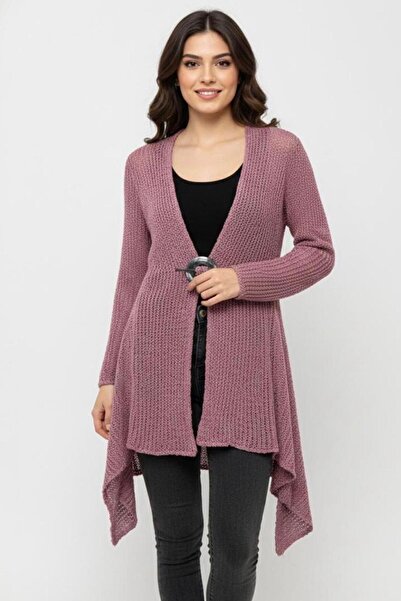 powermıxs Buckle Detailed Openwork Knitwear Cardigan, Suitable for Size 36/42
