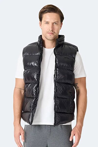 Slazenger Casual Black Hooded Summer Vest Men's Outerwear Spring Fashion
