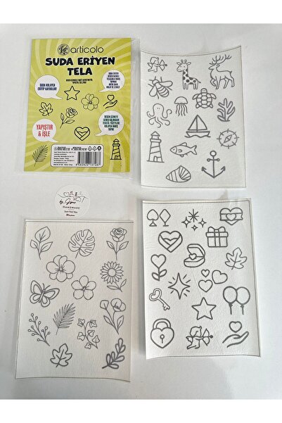 BYGİZMO Suda Eriyebilen Kumaş Tela Nakış Ve Dikişe Uygun / 1 Pakette 3 Sayfa ...