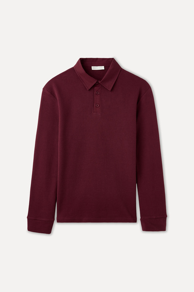 Mudo Textured Polo Collar Sweatshirt