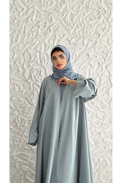 AYA MW2065 - عبايه كريب دبل كلوش مع اضافة اللولو