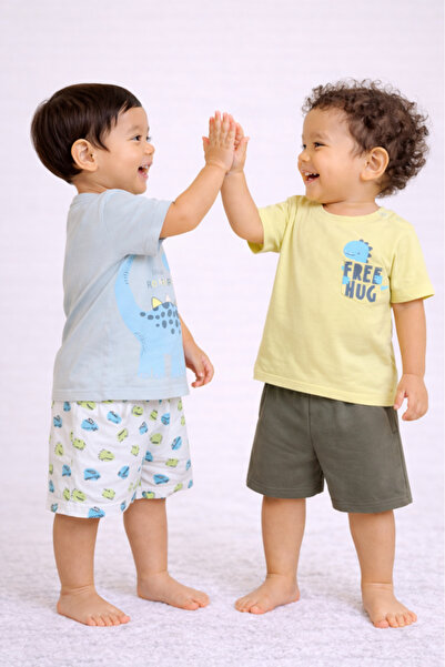 Victor and Jane Infant Boys’ Multipack (4 Pack) – Graphic T-Shirts & Shorts Set