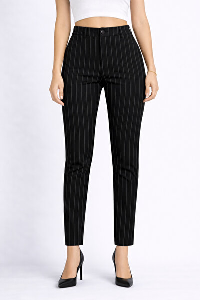 mezozoik Γυναικείο παντελόνι με ψηλή μέση και στενή εφαρμογή στον αστράγαλο P...