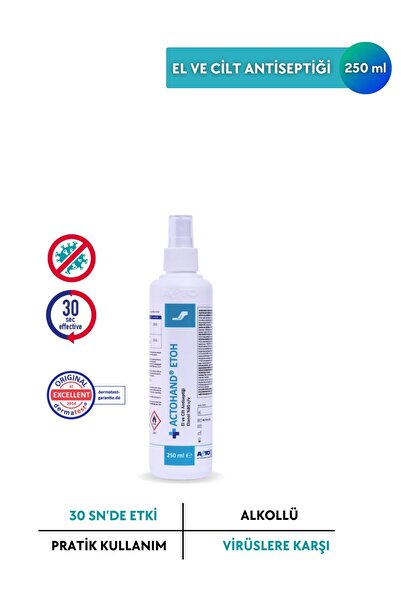 Acto ACTOHAND® ETOH 250 ml | El ve Cilt Antiseptiği - Etanol 80 % (v/v)