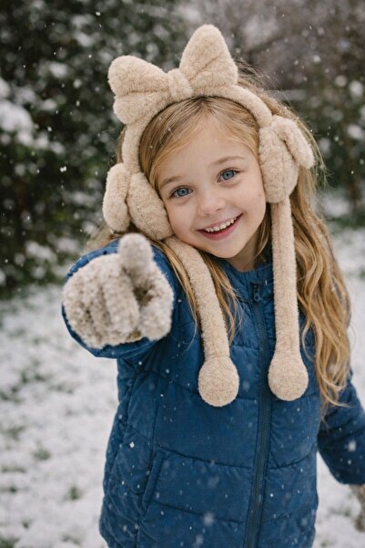 Axesoire 18021 Bej Peluş Kulaklık