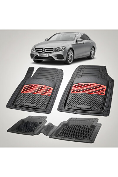 TEAMCAR Συμβατά πατάκια δαπέδου Mercedes-Benz E-Class W213 2016-2023 | Κόκκινα