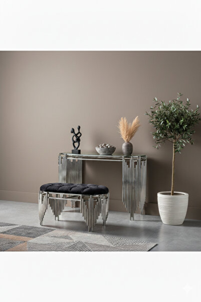 Hediselim Piyano Model Ultra Lak Kaplama Gümüş Dreasuar Puf