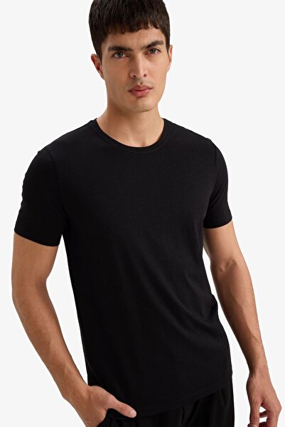 DeFacto Ανδρικό T-shirt M6606AZ/BK81 ΜΑΥΡΟ
