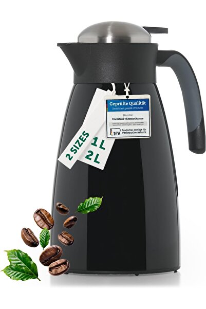 Blumtal Thermal Carafe 2 Liters - BPA-Free Hot Water Thermos with Quick Tip C...
