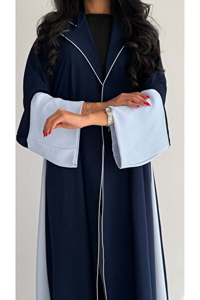 AYA MWT1060 - Navy blue abaya with sky blue inserts