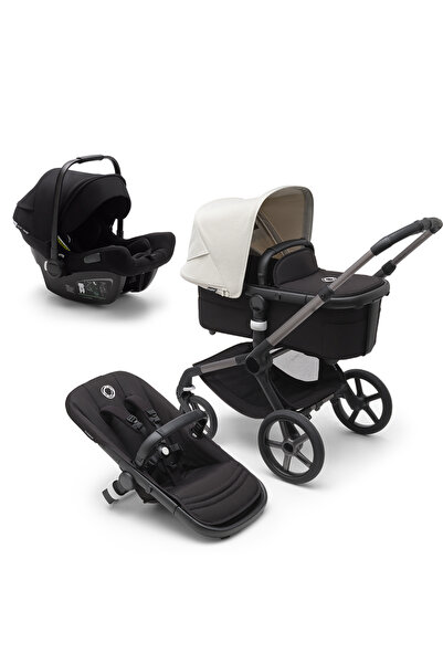 Bugaboo Cărucior Fox 5 3 în 1 Negru/Negru Heritage și Alb Cețos