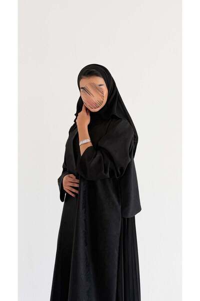 AYA MW2073 - عبايه كلوش جاكار بالامام والخلف تكسير