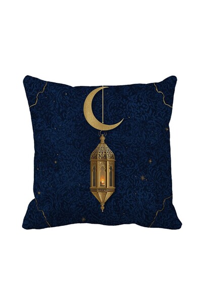 Queen Jera Husă decorativă pentru pernă Ramadan cu motiv de lună aurie și fel...