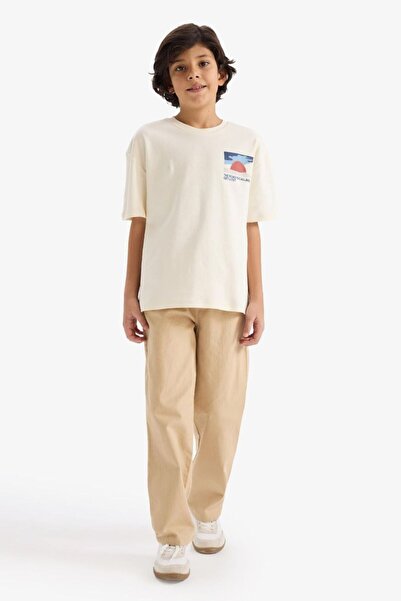 DeFacto Erkek Çocuk T-shirt G6987A8/ER99 ECRU