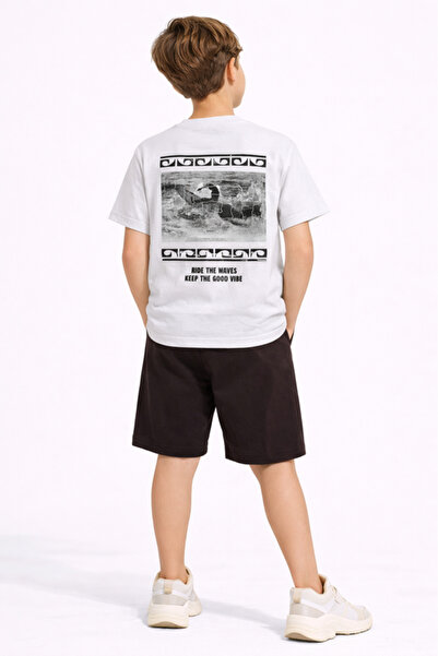 Victor and Jane طقم تيشيرت وشورت للأولاد مكون من قطعتين "اركب الأمواج" (قصة م...