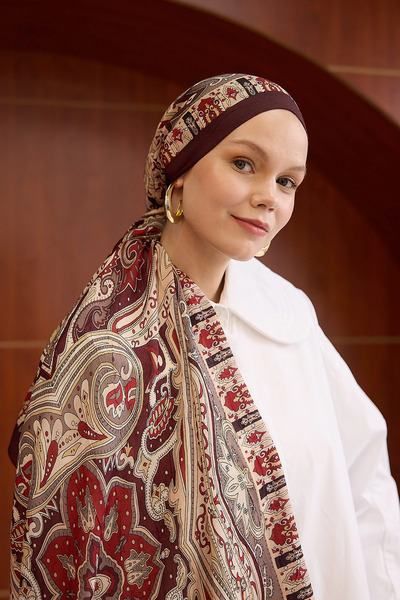 İpekhan Bambu Kraş Şal 7002 Bordo Kırmızı