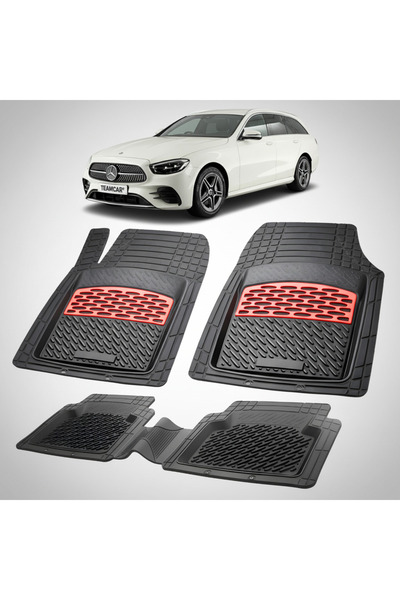 TEAMCAR Συμβατά πατάκια δαπέδου Mercedes-Benz E-Class S213 2016-2023 | Κόκκινο