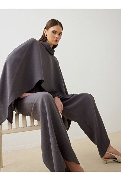 Refka Комплект туника и панталони с асиметрична кройка от модален плат - антр...