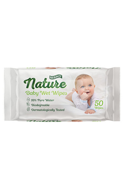 Bebiko NATURE Doğal Kokusuz Su Bazlı Mendil 50 lik x 6