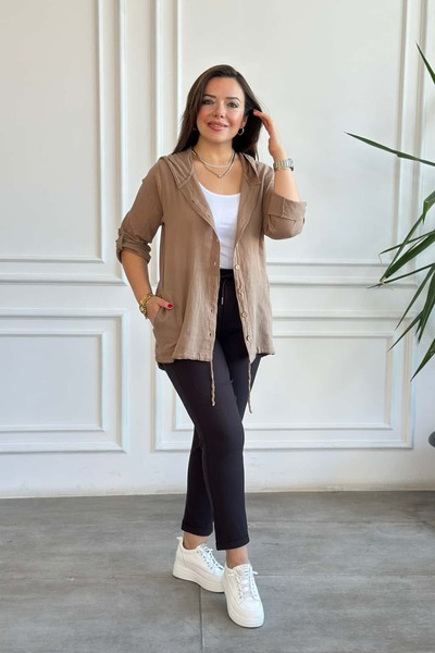 yb yağmur butik Παντελόνι μεγάλου μεγέθους με ελαστική μέση και διπλό μπατζάκι