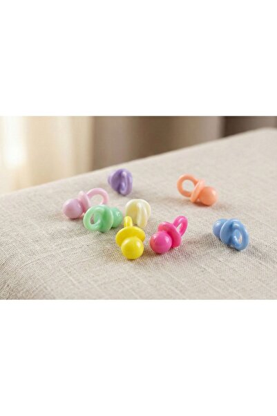 BEİLYS COSMETİCS & ACCESSORY 25 Adet Renkli Akrilik Emzik Boncuk 2x1 cm Bebek...