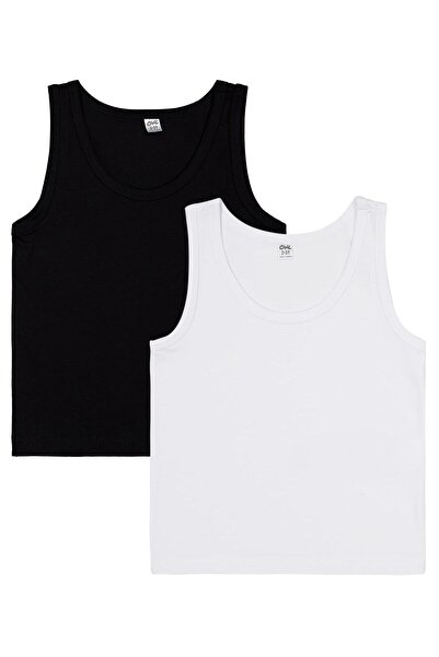 Civil Boys Black-White 2-12 Years Old Boys' 2-Piece Undershirt - Standard 4-5...