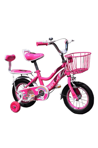Leno دراجة بنات مقاس 16 بوصة بتصميم أنيق، مزودة بسلة أمامية ومقعد خلفي