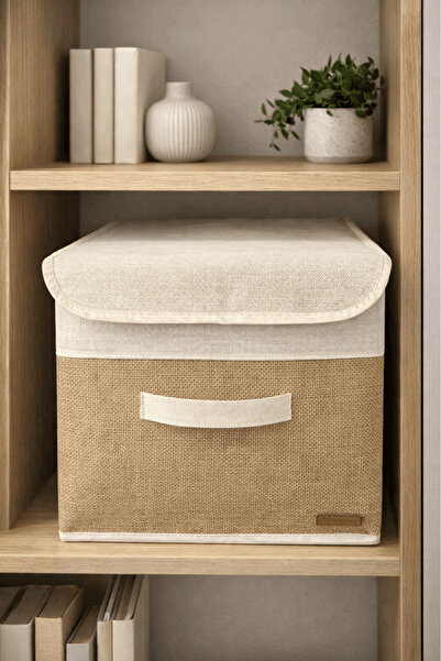 homyjr's Homyjr’S Jute-Looking Storage Box with Lid, In-Cabinet Toy and Laund...