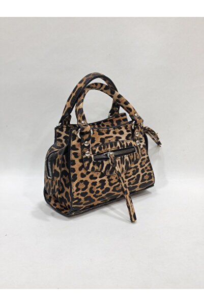 Melos Butik Geantă de mână și de umăr din piele cu imprimeu leopard pentru femei