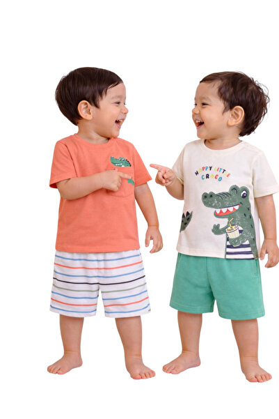 Victor and Jane Infant Boys’ Multipack (4 Pack) – Graphic T-Shirts & Shorts Set