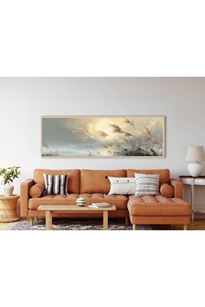 woodhomeworks Tek Parça Gerçek Ahşap Yatay Panorama Çerçeveli Tablo