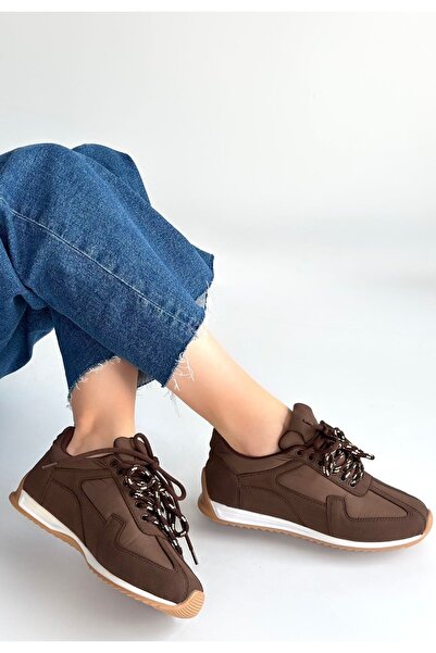 Zerenyus Γυναικεία αθλητικά παπούτσια Jeat Lux Brown Nubuck με κορδόνια