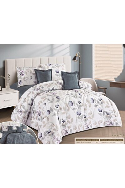 alzawia مفرش وجهين وجه مشجر وجه ساده نفر 4 قطع