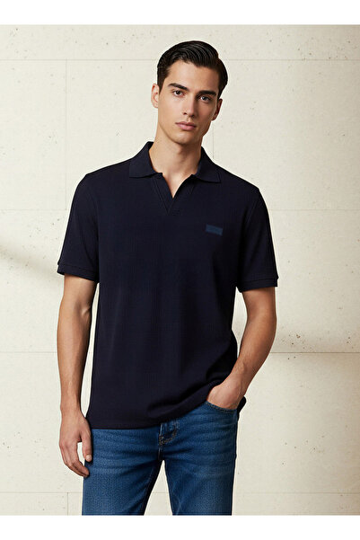 Lee Cooper Men Regular Fit Collared Neck Short Sleeve Ribbed Polo T-shirt