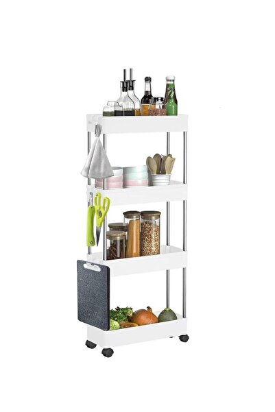 WDA Plastic Storage Trolley Rack with Wheels – 4 Tier (86 cm)