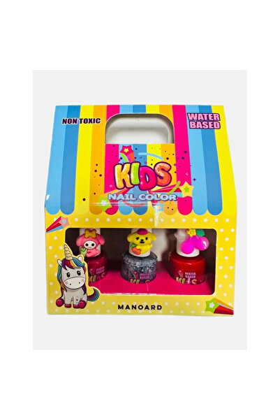 Manoard Water-based Children's Nail Polish Set 3x9ml, Blue House