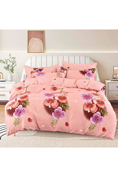 CumparaMisim Double bed linen, Finet, 6 pieces, Pink, flowers