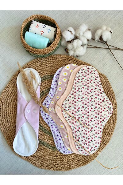 ECOSOFT Yıkanabilir Doğal Kadın Pedi Gece 4'lü %100 Pamuk ve Bambu