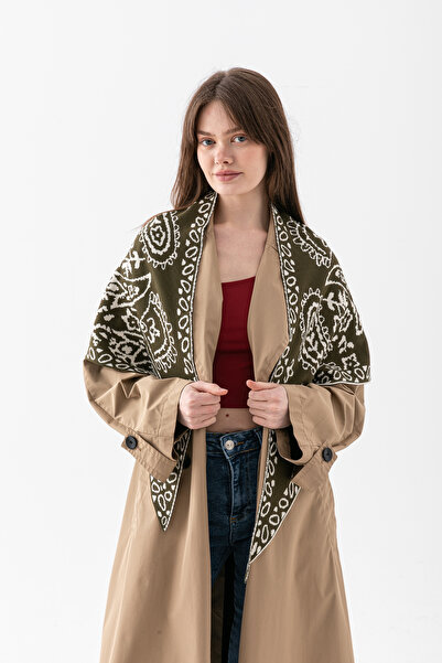 Wega Moda Women's Triangle Patterned Reversible Knit Shawl