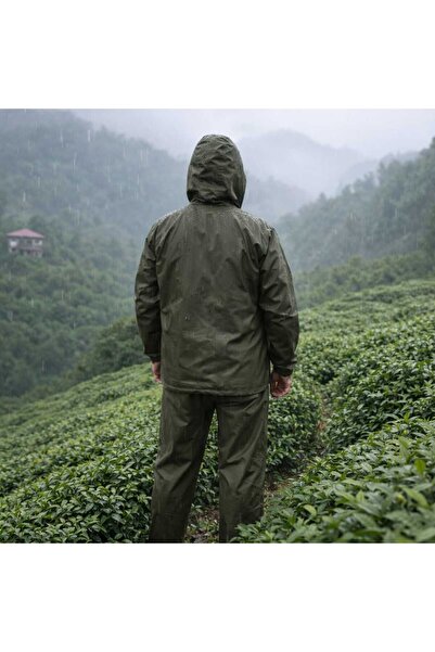 Bursahatırası Tea Raincoat 100% Waterproof Top and Bottom Set Seamless Freque...