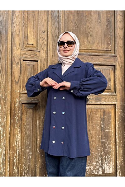 vikitekno Women's Premium Quality Double-Breasted Tunic