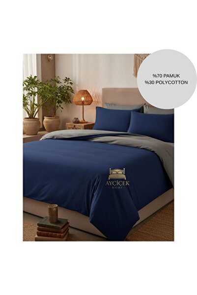 ayçiçek home Double Bedding Set 160/200 Fitted Sheet 190/220 Quilt Size 4 Pie...