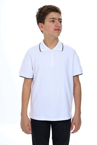 Toontoy Tricou cu mânecă scurtă, cu guler polo și nasturi, cu imprimeu pentru...