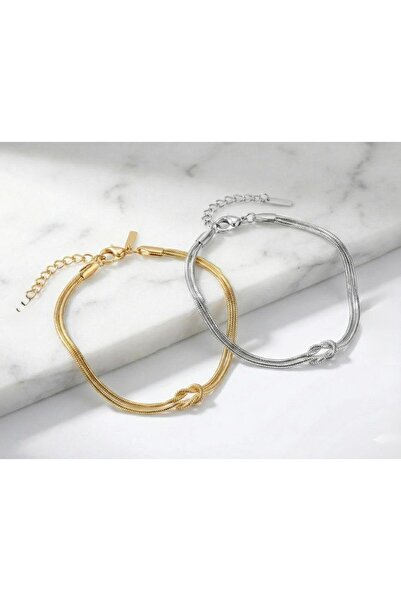 shopidik Unbreakable Unity Symbol: Special Design Knot Bracelet Gold, Silver