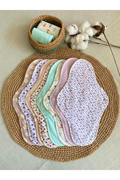 ECOSOFT Yıkanabilir Doğal Kadın Pedi Gece 8'li %100 Pamuk ve Bambu